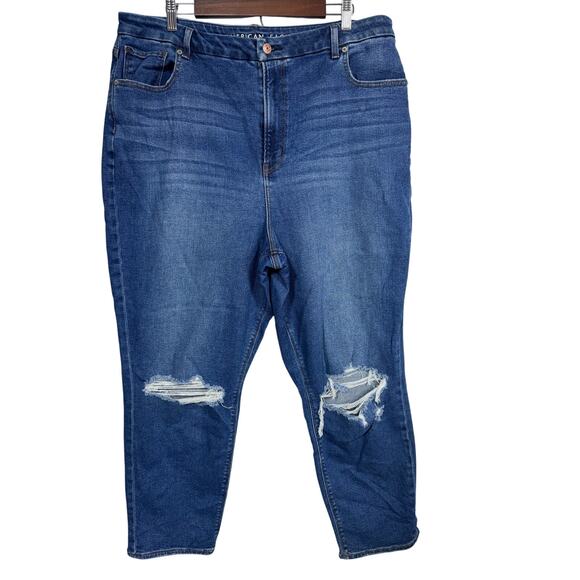 American Eagle Denim - American Eagle Curvy Mom Jeans Distressed Stretch Denim Women Size 20 High Rise